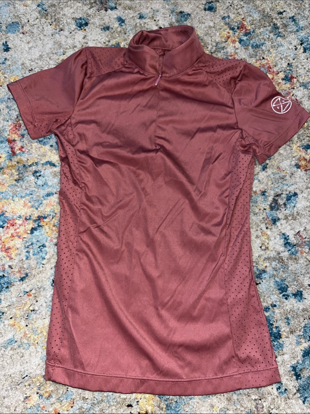Kids Short-Sleeve Athletic Jersey in Burgundy